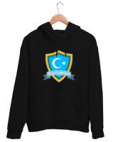 Doğu Türkistan,Uyghur,East Turkestan. Siyah Unisex Kapşonlu Sweatshirt - Tisho