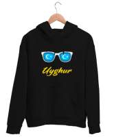 Doğu Türkistan,Uyghur,East Turkestan. Siyah Unisex Kapşonlu Sweatshirt - Tisho