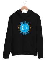 Doğu Türkistan,Uyghur,East Turkestan. Siyah Unisex Kapşonlu Sweatshirt - Tisho