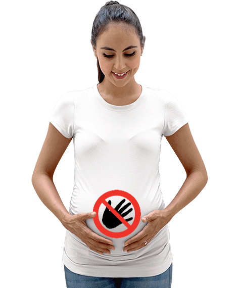 Tisho - Dokunmak yasaktır Kadın Hamile Tişört