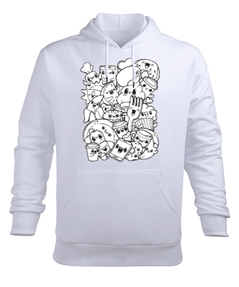 Tisho - Doodle Day Erkek Kapüşonlu Hoodie Sweatshirt