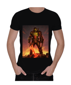 Doom Eternal oyun tişört Erkek Regular Kesim Tişört