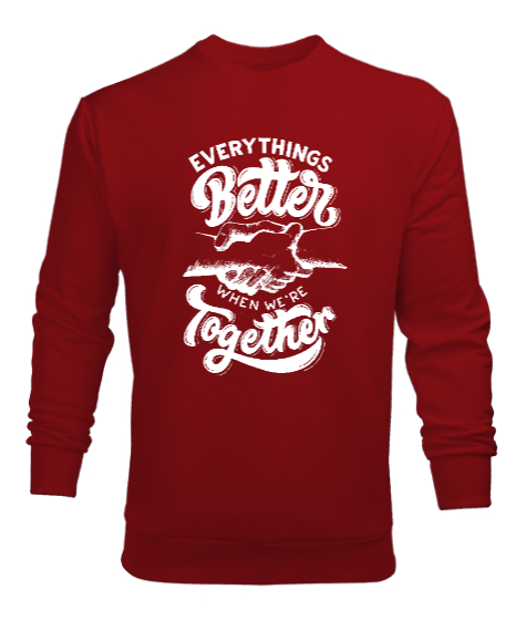 Tisho - Dostluk Kırmızı Erkek Sweatshirt