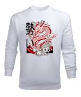 Dragon - Ejderha Beyaz Erkek Sweatshirt - Tisho