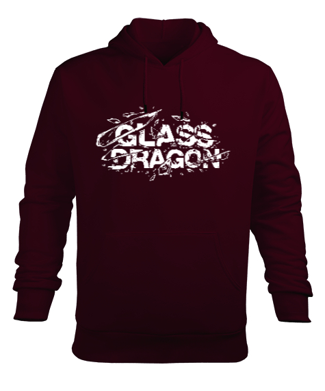 Tisho - Dragon - Kırıcı Ejderha Bordo Erkek Kapüşonlu Hoodie Sweatshirt