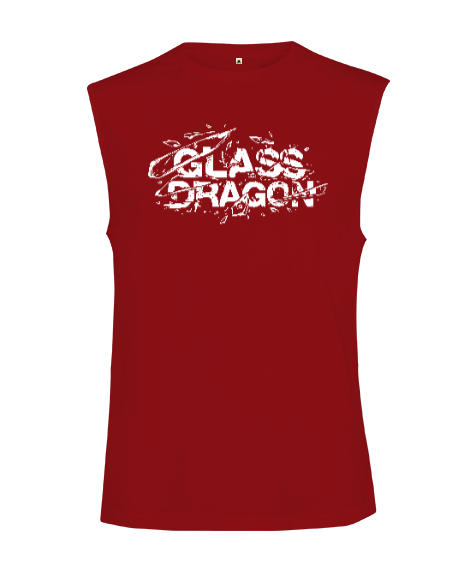Tisho - Dragon - Kırıcı Ejderha Kırmızı Kesik Kol Unisex Tişört