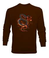 Dragon Snake - Ejderha Yılan Kahverengi Erkek Sweatshirt - Tisho