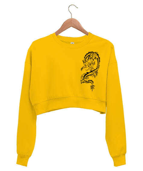 Tisho - dragon sweatshirt Kadın Crop Sweatshirt