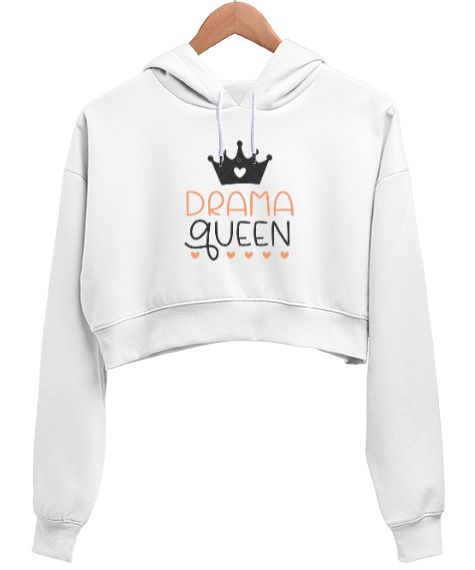 Tisho - Drama Queen Kadın Crop Hoodie Kapüşonlu Sweatshirt