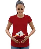 Dream Big - Uyuyan Sevimli Koala Kırmızı Kadın Hamile Tişört - Tisho