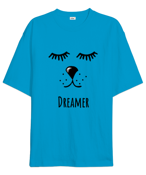 Tisho - Dreamer köpek temalı Oversize Unisex Tişört