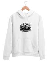drift Beyaz Unisex Kapşonlu Sweatshirt - Tisho