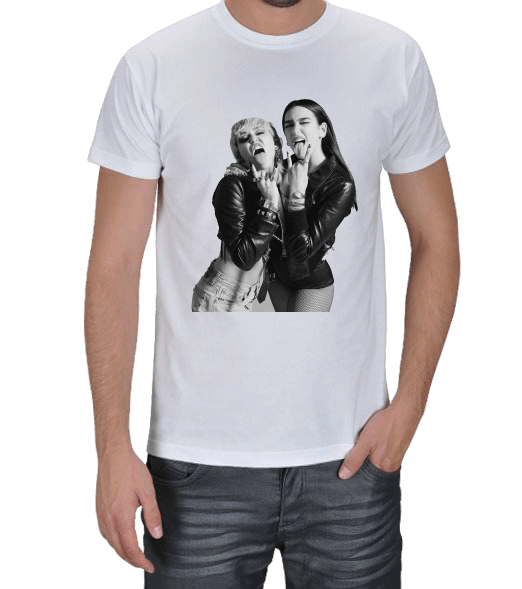 Tisho - Dua Lipa Miley Cyrus Prisioner Merch Erkek Tişört