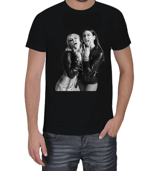 Tisho - Dua Lipa Miley Cyrus Prisioner Merch Erkek Tişört