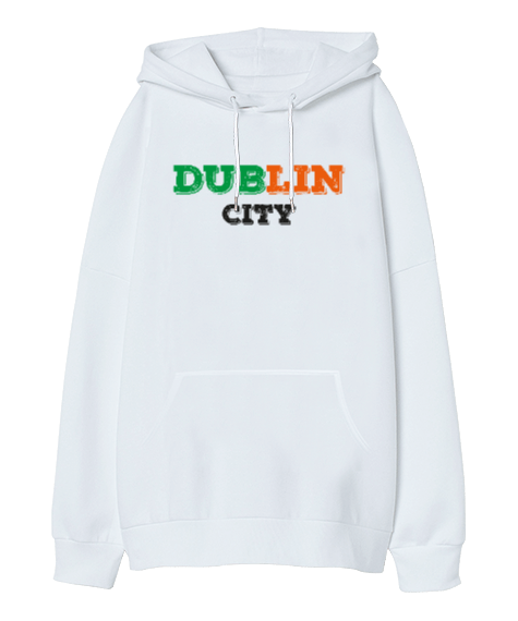 Tisho - Dublin City Oversize Unisex Kapüşonlu Sweatshirt