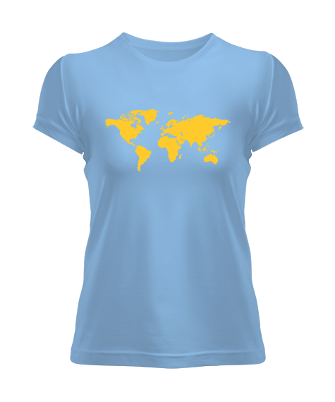 Tisho - Dünya 3- Buz mavisi Kadın Tişört