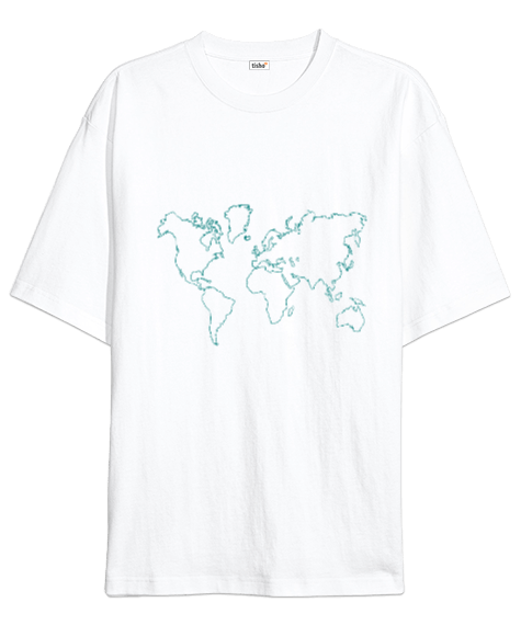Tisho - Dünya Haritası Oversize Unisex Tişört