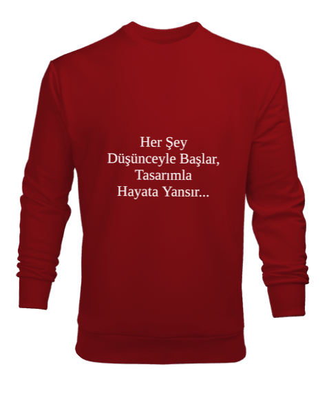 Tisho - Düşünce Tekniği Kırmızı Erkek Sweatshirt