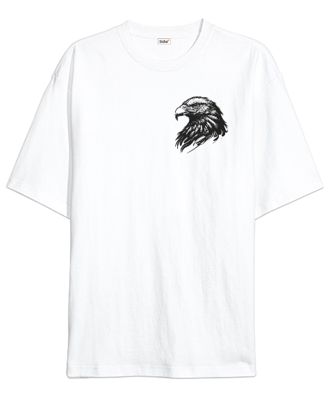 Tisho - Eagle Beyaz Oversize Unisex Tişört