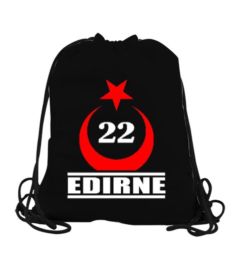 Edirne şehir,Türkiye,Türkiye bayrağı. Siyah Büzgülü Spor Çanta - Tisho