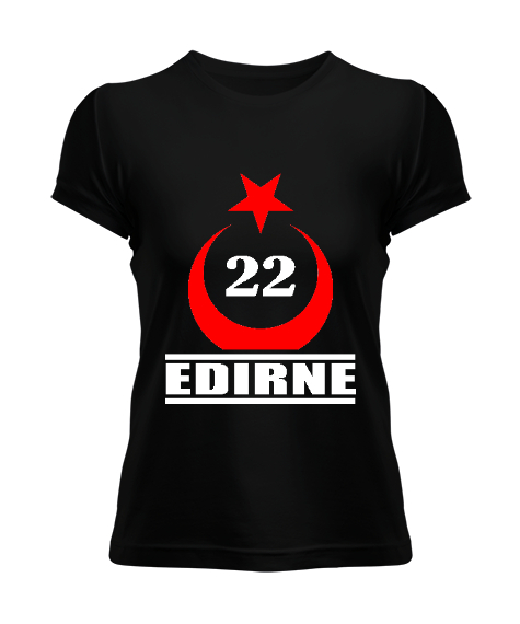 Tisho - Edirne şehir,Türkiye,Türkiye bayrağı. Siyah Kadın Tişört