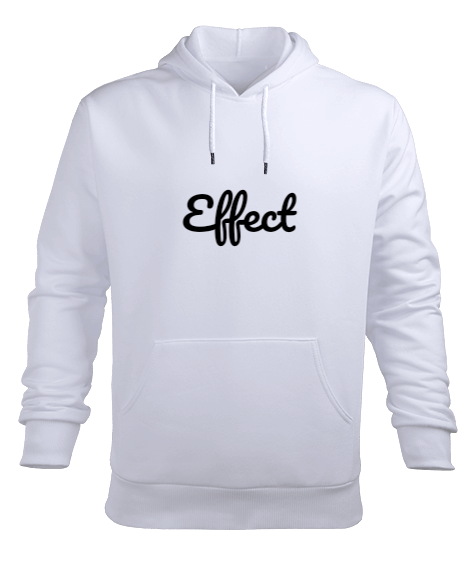 Tisho - Effect Beyaz Erkek Kapüşonlu Hoodie Sweatshirt