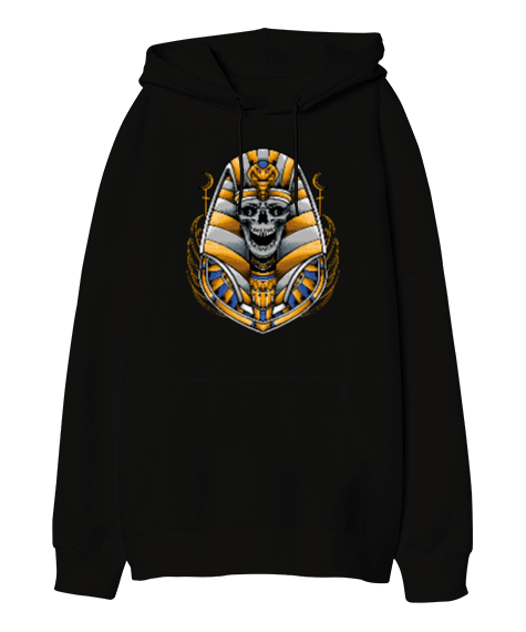 Tisho - Egypt Skull Oversize Unisex Kapüşonlu Sweatshirt