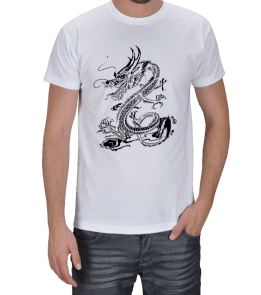 EJDERHA BASKILI TSHİRT Erkek Tişört - Tisho