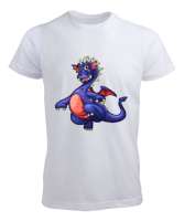 Ejderha Beyaz Erkek Tişört - Tisho