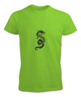 EJDERHA DESEN BASKILI Fıstık Yeşili Erkek Tişört - Tisho