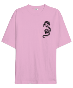 ejderha desenli Oversize Unisex Tişört - Tisho