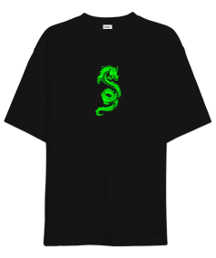 ejderha desenli Oversize Unisex Tişört - Tisho