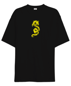  ejderha desenli Oversize Unisex Tişört - Tisho