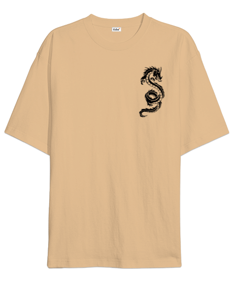 Tisho - ejderha desenli Oversize Unisex Tişört