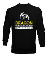 Ejderha - Dragon Siyah Erkek Sweatshirt - Tisho