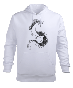 Ejderha Erkek Kapüşonlu Hoodie Sweatshirt - Tisho