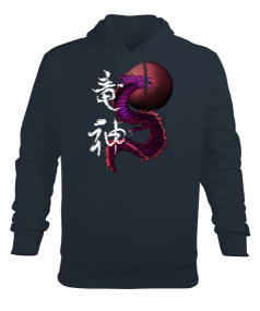 Ejderha Erkek Kapüşonlu Hoodie Sweatshirt - Tisho