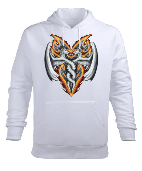 Ejderha Erkek Kapüşonlu Hoodie Sweatshirt - Tisho