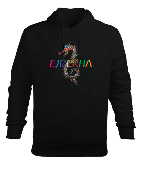Ejderha Erkek Kapüşonlu Hoodie Sweatshirt - Tisho