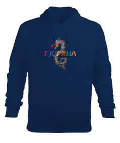 Ejderha Erkek Kapüşonlu Hoodie Sweatshirt - Tisho