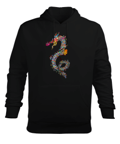 Ejderha Erkek Kapüşonlu Hoodie Sweatshirt - Tisho