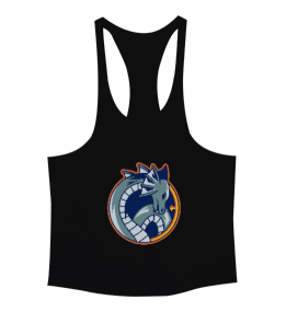 Ejderha figürü fitness motivasyon Erkek Tank Top Atlet - Tisho