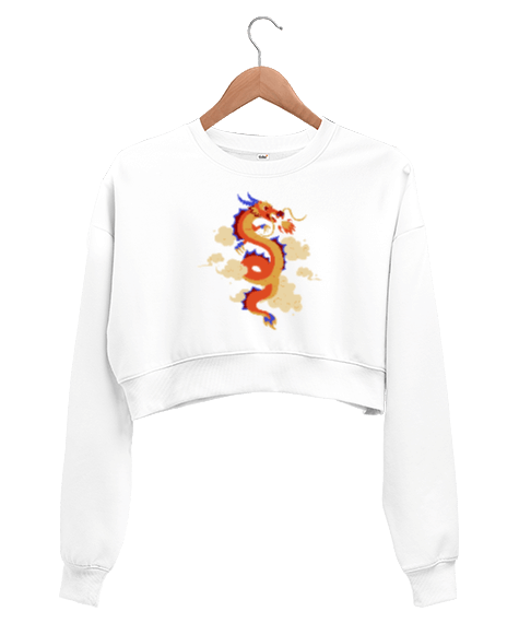 Tisho - Ejderha Kadın Crop Sweatshirt