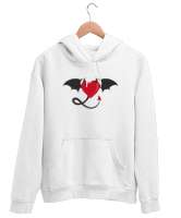 Ejderha Kalp - Dragon Heart Beyaz Unisex Kapşonlu Sweatshirt - Tisho