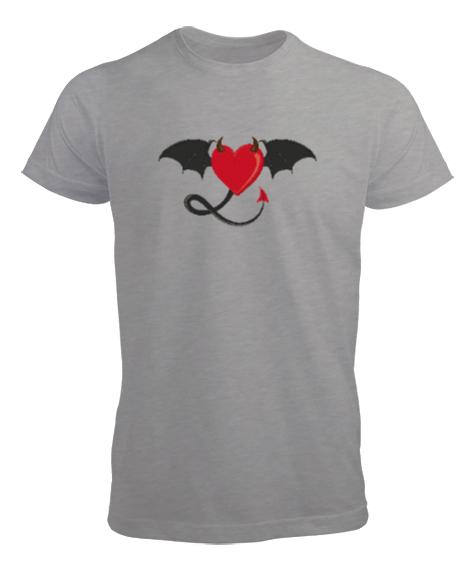 Tisho - Ejderha Kalp - Dragon Heart Gri Erkek Tişört
