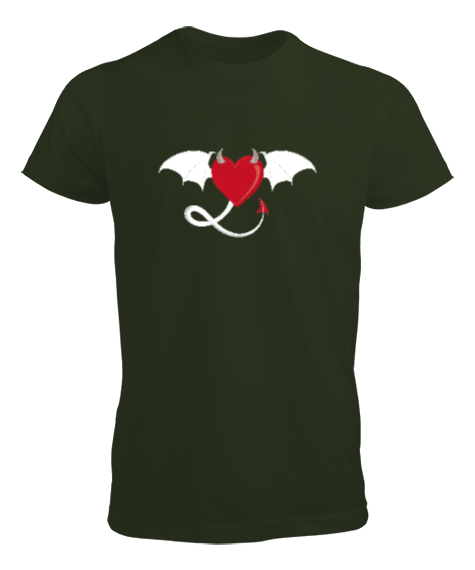 Tisho - Ejderha Kalp - Dragon Heart Haki Yeşili Erkek Tişört