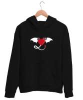 Ejderha Kalp - Dragon Heart Siyah Unisex Kapşonlu Sweatshirt - Tisho