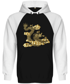 Ejderha Temalı Orjinal Reglan Hoodie Unisex Sweatshirt - Tisho