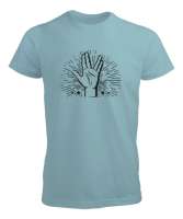 El ve Parmaklar - V harfi - Zafer Su Yeşili Erkek Tişört - Tisho