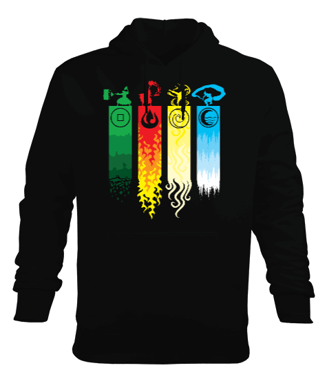 Tisho - ELEMENT BASKI SWEATSHIRT Erkek Kapüşonlu Hoodie Sweatshirt